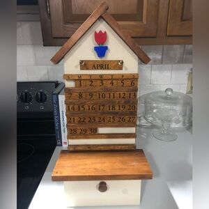Vintage Wooden Perpetual House Calendar